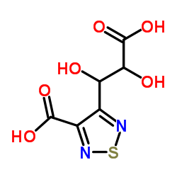 4-(2-Carboxy-1,2-dihydroxyethyl)-1,2,5-thiadiazole-3-carboxylic acid结构式