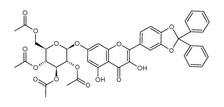 2-(2,2-diphenyl-1,3-benzodioxol-5-yl)-3,5-dihydroxy-7-[tetra-O-acetyl-β-D-glucopyranosyloxy]-4H-1-benzopyran-4-one结构式