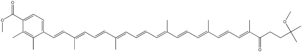 1',2'-Dihydro-1'-methoxy-4'-oxo-χ,ψ-caroten-18-oic acid methyl ester structure