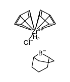 Cp2ZrCl((μ-H)2BC8H14) Structure