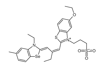 5-ethoxy-2-[2-[(3-ethyl-5-methyl-3H-benzoselenazol-2-ylidene)methyl]but-1-enyl]-3-(3-sulphonatopropyl)benzothiazolium Structure