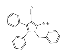 2-氨基-1-苄基-4,5-二苯基-1H-吡咯-3-甲腈结构式