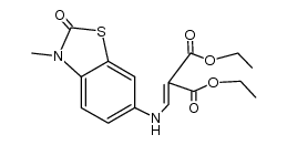 [(3-methyl-2-oxo-2,3-dihydro-benzothiazol-6-ylamino)-methylene]-malonic acid diethyl ester结构式