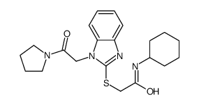 Acetamide, N-cyclohexyl-2-[[1-[2-oxo-2-(1-pyrrolidinyl)ethyl]-1H-benzimidazol-2-yl]thio]- (9CI) picture