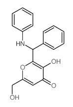4H-Pyran-4-one,3-hydroxy-6-(hydroxymethyl)-2-[phenyl(phenylamino)methyl]-结构式
