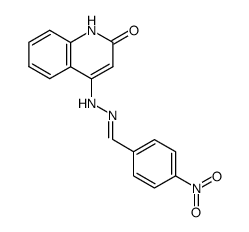 4-{N'-[1-(4-Nitro-phenyl)-meth-(E)-ylidene]-hydrazino}-1H-quinolin-2-one Structure