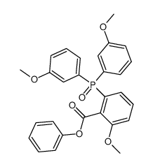 2-[Bis-(3-methoxy-phenyl)-phosphinoyl]-6-methoxy-benzoic acid phenyl ester结构式