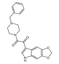 1-(5H-[1,3]dioxolo[4,5-f]indol-7-yl)-2-(4-benzylpiperazin-1-yl)ethane-1,2-dione结构式