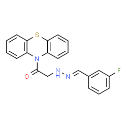 3-Fluorobenzaldehyde (2-oxo-2-(10H-phenothiazin-10-yl)ethyl)hydrazone结构式
