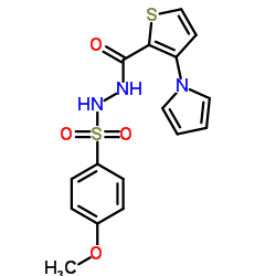 N'-[(4-Methoxyphenyl)sulfonyl]-3-(1H-pyrrol-1-yl)-2-thiophenecarbohydrazide结构式