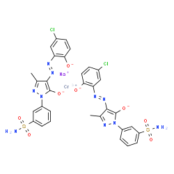 sodium bis[3-[4-[(5-chloro-2-hydroxyphenyl)azo]-4,5-dihydro-3-methyl-5-oxo-1H-pyrazol-1-yl]benzenesulphonamidato(2-)]chromate(1-) Structure