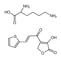 (2S)-2,6-diaminohexanoic acid,4-hydroxy-3-[(E)-3-thiophen-2-ylprop-2-enoyl]-2H-furan-5-one结构式