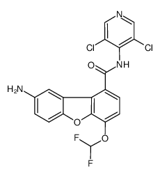 N-(3,5-dichloropyridin-4-yl)-4-difluoromethoxy-8-aminodibenzo[b,d]furan-1-carboxamide结构式