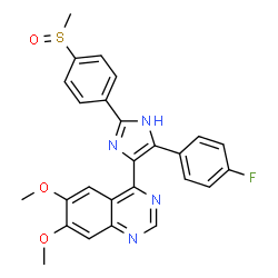Quinazoline,4-[5-(4-fluorophenyl)-2-[4-(methylsulfinyl)phenyl]-1H-imidazol-4-yl]-6,7-dimethoxy- (9CI) structure