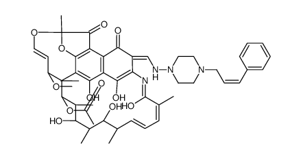 Rifamycin,3-(((4-(3-phenyl-2-propenyl)-1-piperazinyl)imino)methyl) Structure