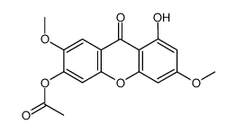 6-acetoxy-1-hydroxy-3,7-dimethoxy-xanthen-9-one Structure