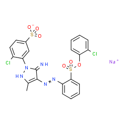 sodium 4-chloro-3-[4-[[2-[(2-chlorophenoxy)sulphonyl]phenyl]azo]-2,5-dihydro-5-imino-3-methyl-1H-pyrazol-1-yl]benzenesulphonate结构式
