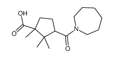 3-(azepane-1-carbonyl)-1,2,2-trimethylcyclopentane-1-carboxylic acid Structure