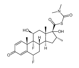 17β-N,N-dimethylthiocarbamoyloxycarbonyl-6α,9α-difluoro-11β,17α-dihydroxy-16α-methyl-3-oxoandrosta-1,4-diene Structure