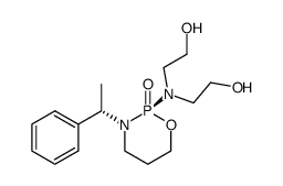 2(S)-[bis(2-hydroxyethyl)amino]-3-[(S)-α-methylbenzyl]-1,3,2-oxazaphosphorinane 2-oxide结构式