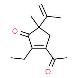 2-Cyclopenten-1-one,3-acetyl-2-ethyl-5-methyl-5-(1-methylethenyl)-(9CI)结构式