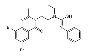 1-[2-(6,8-dibromo-2-methyl-4-oxoquinazolin-3-yl)ethyl]-1-ethyl-3-phenylthiourea Structure
