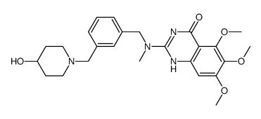 2-{[3-(4-hydroxy-piperidin-1-ylmethyl)-benzyl]-methyl-amino}-5,6,7-trimethoxy-1H-quinazolin-4-one结构式