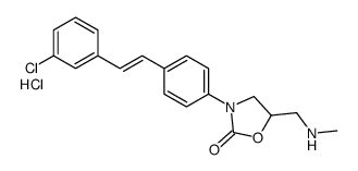 3-[4-[(E)-2-(3-chlorophenyl)ethenyl]phenyl]-5-(methylaminomethyl)oxazo lidin-2-one hydrochloride结构式