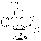 (s)-1-[(r)-2-(di-tert.-butylphosphino)ferrocenyl]ethylbis(2-methylphenyl)phosphi Structure