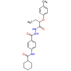 N-[4-({2-[2-(4-Methylphenoxy)butanoyl]hydrazino}carbonyl)phenyl]cyclohexanecarboxamide结构式
