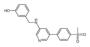 3-[[[5-(4-methylsulfonylphenyl)pyridin-3-yl]amino]methyl]phenol Structure