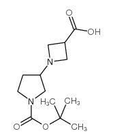 3-(3-羧基-氮杂啶-1-基)-吡咯烷-1-羧酸叔丁酯结构式