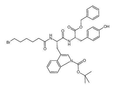 6-bromohexanoyl-L-Trp(Boc)-L-Tyr-OBn Structure