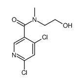 4,6-dichloro-N-(2-hydroxyethyl)-N-methylpyridine-3-carboxamide结构式