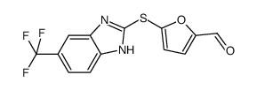 5-(5-trifluoromethyl-1H-benzimidazol-2-ylsulfanyl)furan-2-carbaldehyde结构式