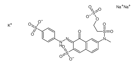 4-hydroxy-6-[methyl[[2-(sulphooxy)ethyl]sulphonyl]amino]-3-[(4-sulphophenyl)azo]naphthalene-2-sulphonic acid, potassium sodium salt picture