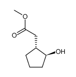 (+/-)-methyl trans-2-hydroxy-cyclopentane-1-acetate结构式
