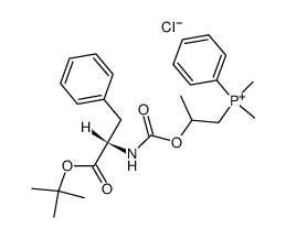 N-(2-((Dimethyl)(phenyl)phosphonio)isopropyloxycarbonyl)-L-phenylalanin-tert-butylester-chlorid Structure