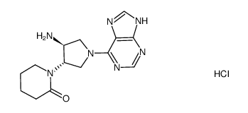 1-[(3S,4S)-4-amino-1-(9H-purin-6-yl)-pyrrolidin-3-yl]-piperidin-2-one hydrochloride Structure