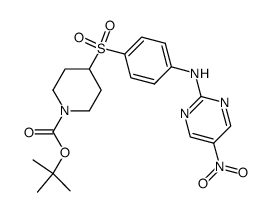 4-(4-(5-nitro-pyrimidin-2-ylamino)-benzenesulfonyl)-piperidine-1-carboxylic acid tert-butyl ester结构式