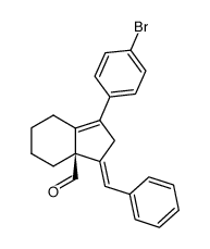 (-)-(3E)-3-benzylidene-1-(4-bromophenyl)-3,3a,4,5,6,7-hexahydro-2H-indene-3a-carbaldehyde Structure