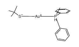 (methyldiphenylphosphane)gold(I) tetr-butylthiolate结构式