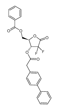 D-erythro-2-deoxy-2,2-difluoro-furanose-1-oxo-5-benzoyl-3-(4-phenyl)phenyl-acetate结构式