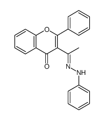 2-Phenyl-3-<1-phenylhydrazono-aethyl>-4H-chromen-4-on结构式