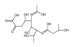 5-acetamido-3,5,7,9-tetradeoxy-7-(3-hydroxybutyramido)nonulosonic acid structure