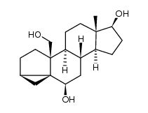 6β,17β,19-Trihydroxy-3α,5α-cycloandrostan Structure