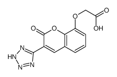 2-[2-oxo-3-(2H-tetrazol-5-yl)chromen-8-yl]oxyacetic acid结构式