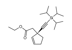 ethyl (R)-2-(1-((triisopropylsilyl)ethynyl)cyclopent-2-en-1-yl)acetate Structure