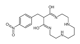 6-[(4-nitrophenyl)methyl]-1,4,8,11-tetrazacyclotetradecane-5,7-dione结构式