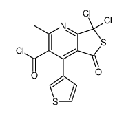 6-chloroformyl-3,3-dichloro-5-methyl-1-oxo-7-(3-thienyl)-2,3-dihydro-2-thia-4-azaindene结构式